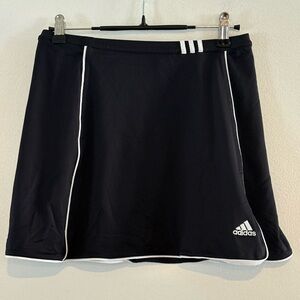 Adidas Women's Tennis Skirt Black with White Piping Small